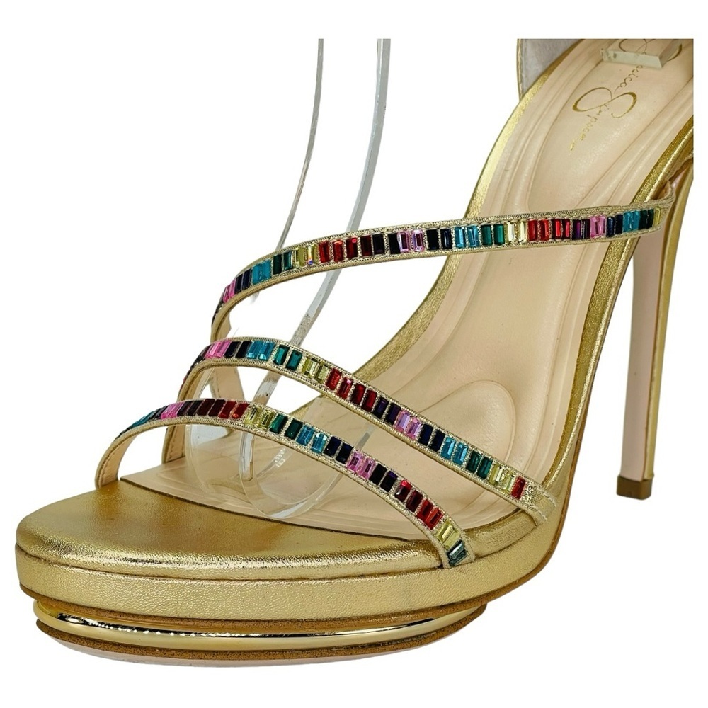 Jessica Simpson Embla Gold Shimmer Rainbow Womens Heels Size 9.5M - Picture 7 of 15
